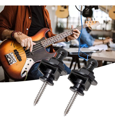 2pzs Botones Seguros Para Guitarra O Bajo Correa Strap