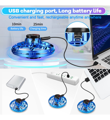 Mini Dron Vantexi Flying Spinner Controlado A Mano Con Luces