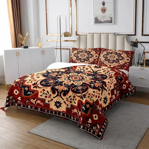 Erosebridal Art Deco Queen Juego De Colcha Oriental Para Y Y
