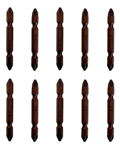 Imagen 2 de 4 de Set 10 Puntas Destornillador Phillips 2 Doble Magnetico