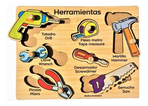 Rompecabezas De Madera Con Herramientas