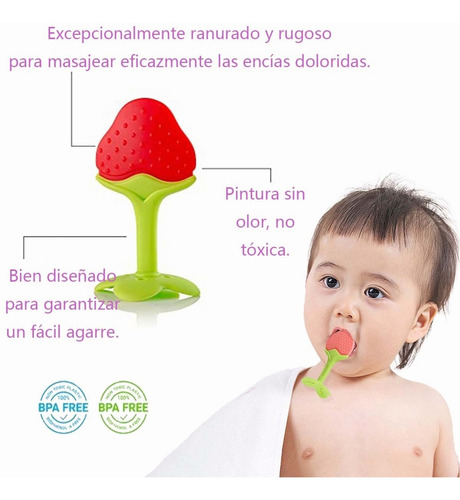 Imagen 2 de 10 de Mordedor De Silicona Rasca Encía Primeros Dientes Bebé Set 3
