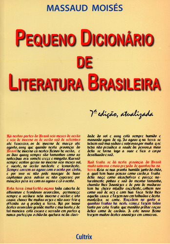 Libro Pequeno Dicionario De Literatura Brasileira De Moises