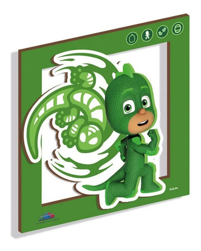 Quadro Decorativo Em Mdf - Lagartixo Pj Masks - 1 Unidade