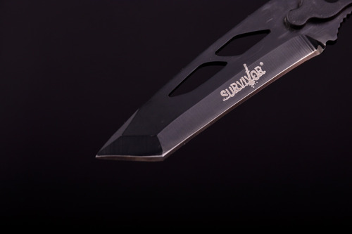 Imagen 5 de 8 de Cuchillo Tactico Survivor Con Silbato Buceo Daga Puñal