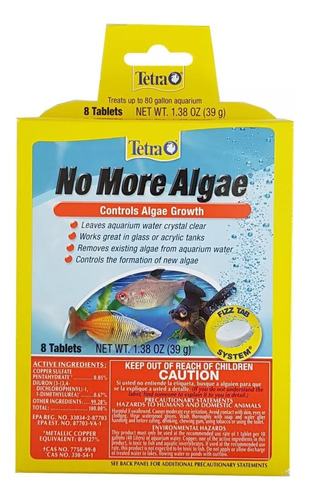 Tetra No More Algae 8 Tabletas Elimina Algas Alguicida