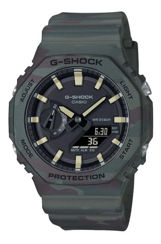 Reloj Casio G-shock Gae-2100we Para Caballero Color de la correa Verde Color del bisel Verde