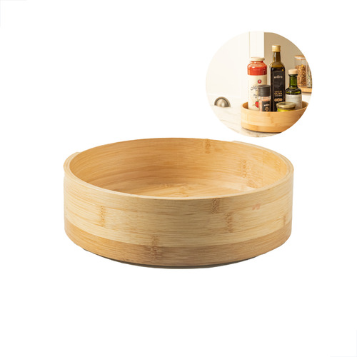 Organizador Giratório Redondo Alto Multiuso Keep Bambu Ou