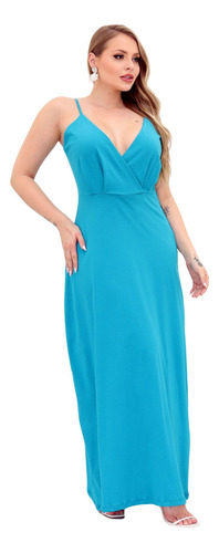 Vestido Longo Alça Soltinho Algodão Moda Verão Moda Feminina