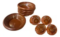 Comprar Kit Platos De Barro 6 Plato Salseros 12cm Y 6 Pozolero 12cm