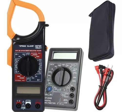 Kit Electricista Tester Multimetro Pinza Amperometrica Digit
