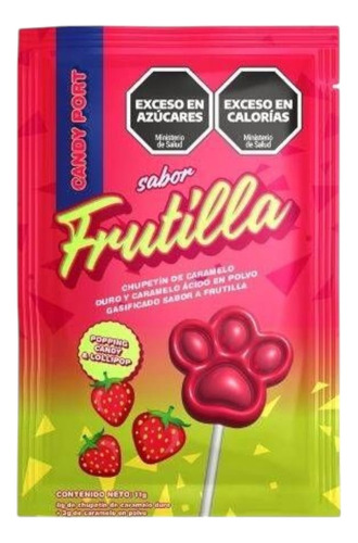 Chupetin Explosivo Con Polvo Sabor Frutilla Display X 24uni
