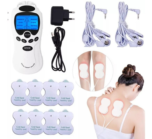 Electro Terapia Digital Tens 8 Electrodos Masaje 2 Personas