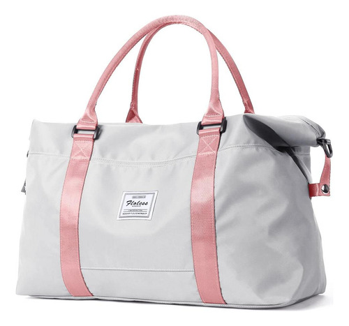 Bolso De Viaje Deportivo Gris Y Rosa