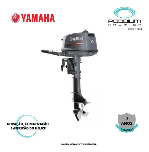 Motor De Popa Yamaha 4 Cmhs, 2 Tempos Poddium Náutica
