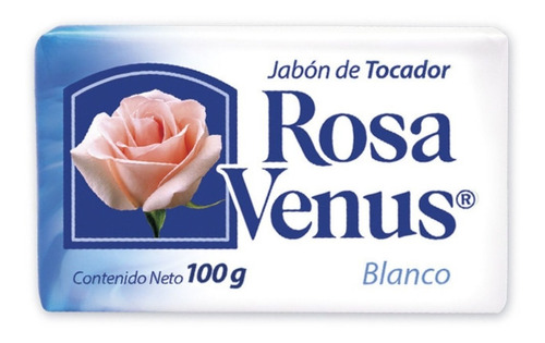 Jabón De Tocador Rosa Venus Blanco Caja 60 Pz De 100g