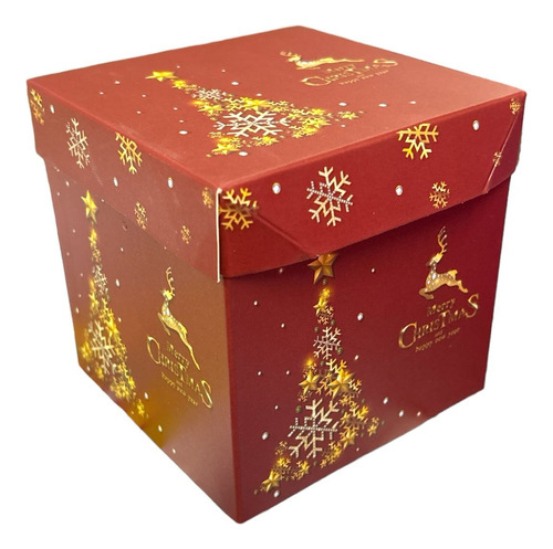 3 Cajas Para Regalo Con Diseño De Merry Christmas Y Renos
