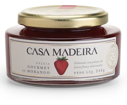 Geleia Morango Casa Madeira Vidro 240g