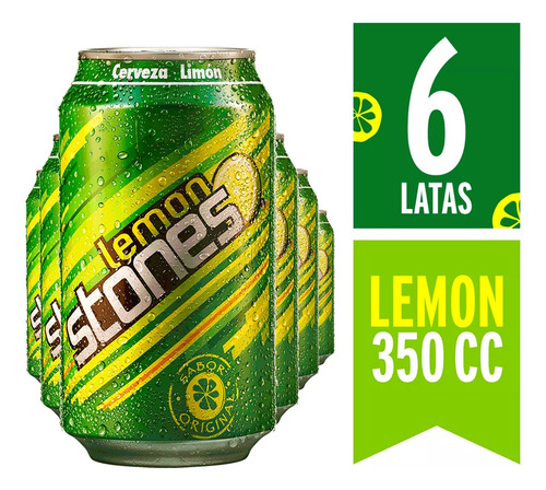 Pack 6 Cerveza Lemon Stones Lata 350cc