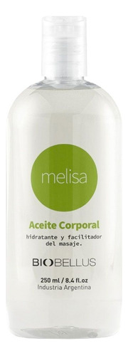  Biobellus Aceite Corporal Melisa Hidratante 250ml Facilita Masajes Fragancia Delicada Tipo de envase Botella