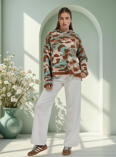 Sweater Con Capucha Doble Tejido De Bremer - Albania