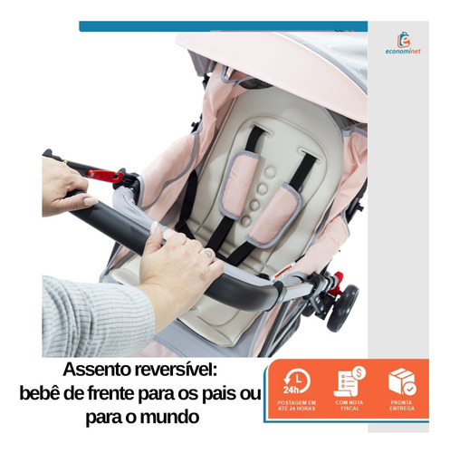 Carrinho De Bebê Passeio Reversível 15kg Compacto E Leve
