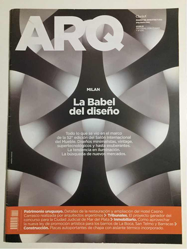 Revista Arq # 559 Clarín Mayo 2013 Milán Babel Del Diseño