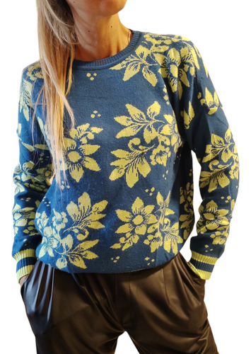 Sweater De Bremer Estampado Flores Calidad Premium 