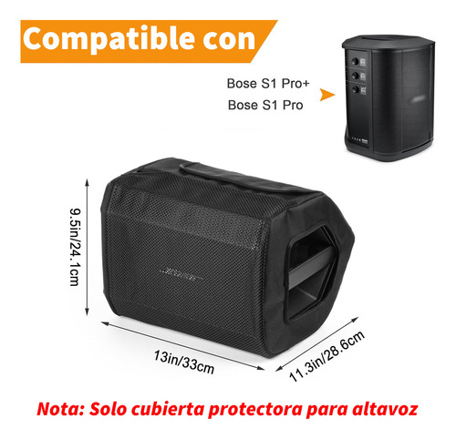 Funda Protectora Antipolvo De Malla Para Bocina Bose S1 Pro / S1 Pro+ | Malla Acústica (sin Afectar Sonido) | Impermeable | Antipolvo | Con Asa | Acceso Lateral
