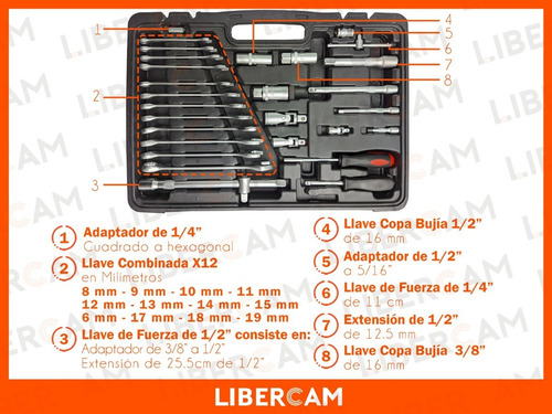 Imagen 5 de 10 de Set Juego De Tubos Llaves Y Puntas 216 Piezas Valija Caja