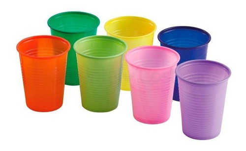 Vaso Plástico Descartable Color 180 Cc Pack X 25 Unidades