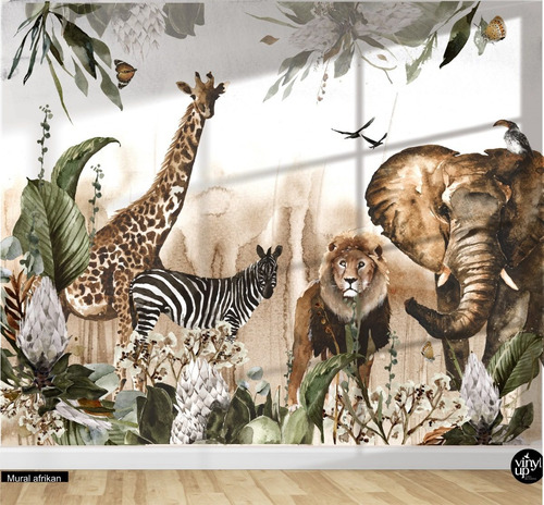 Vinilos Murales Empapelados Animales Safari Africa2