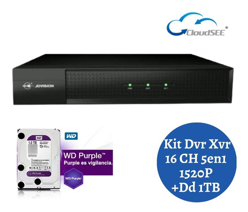 Dvr Xvr Ahd 16 Canales Jovision 1520p 5 En 1 + Dd 1tb Purple