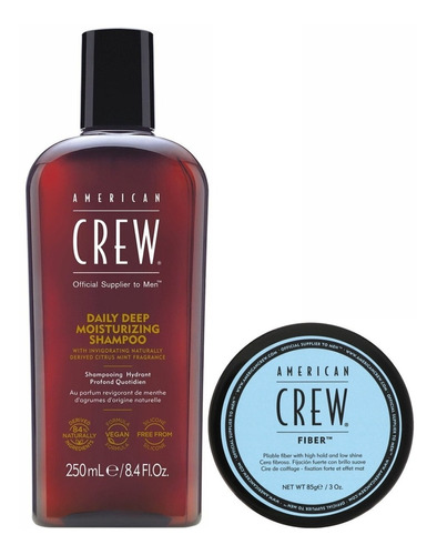 Pack Shampoo Hidratante + Cera Fiber 85gr American Crew Men