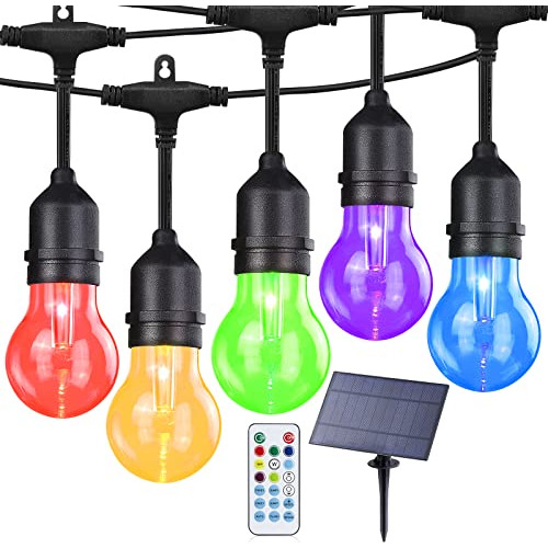 Luces De Cadena Solar Rgb Exteriores, 48ft Luces De Cad...