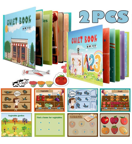 Libro Interactivo Montessori Children's Quiet Book A, 2 Piez