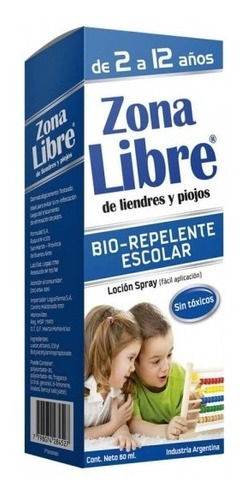 Zona Libre De Piojos Y Liendres Bio Repelente Escolar X 60ml