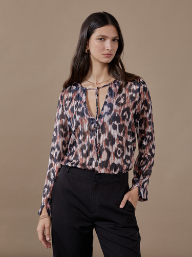 Blusa De Gasa Con Detalles En Lurex Araceli Mujer Asterisco