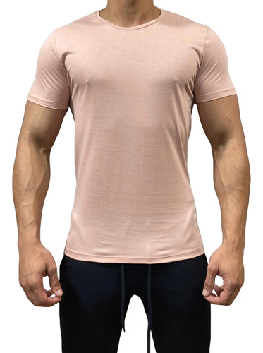 Camiseta Slim Fit Gola Redonda Manga Curta Masculina Básica