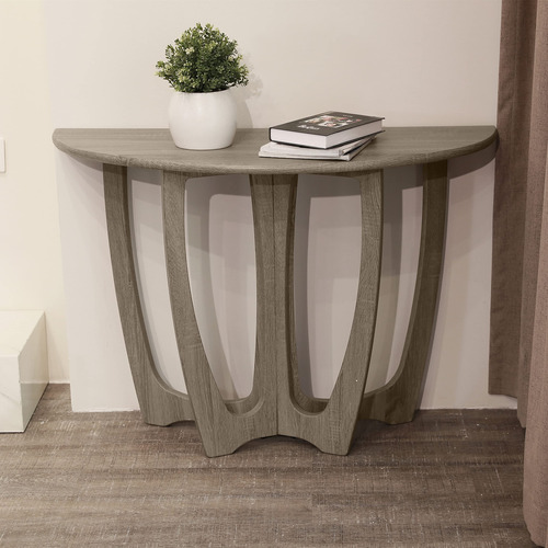 Mesa Consola De Madera Media Luna Estrecha 110 X 43 X 76 Cm