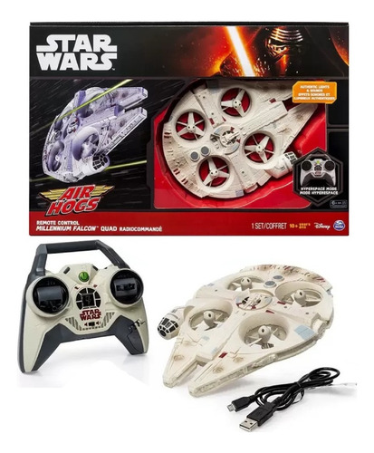 Drone Star Wars Millennium Falcon - Air Hogs, color blanco