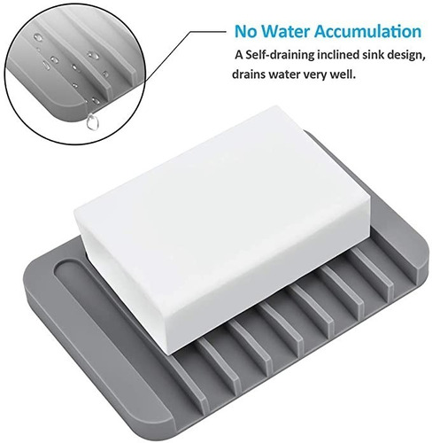 Generies diseño de jabonera de silicona autodrenante para ducha Juego de 3 jaboneras de silicona antideslizante baño cocina 
