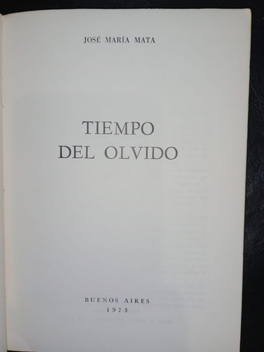 Libro Tiempo Del Olvido José María Mata