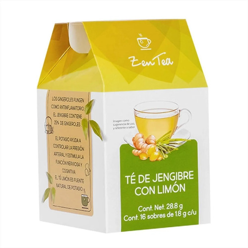 Té Jengibre Con Limón Zen Tea  Orgánico 16 Sobres Tisana