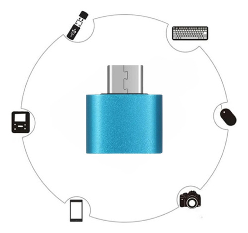 Kit 2 Adaptadores Otg Usb-c A Usb-a Multifuncional Azul