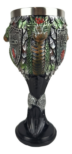 Taça 3d 180ml Dragão Game Of Thrones Resina Aço Inox
