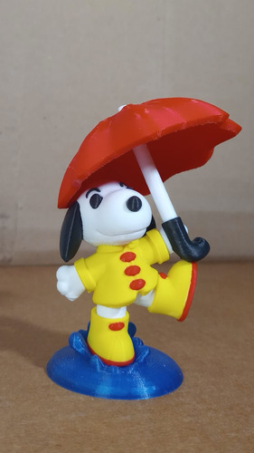 Snoopy En La Lluvia Figura Impresión 3d Pla Pixelados_
