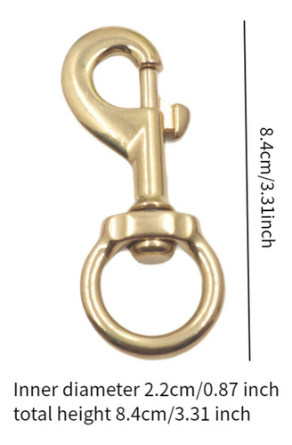 - Chaveiro De Latão Com Gancho De Pressão, 2,2 Cm X 8,4 Cm