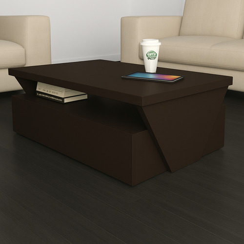 Mesa Moderna De Centro 90x45x40cm Para Sala O Estancia Chocolate
