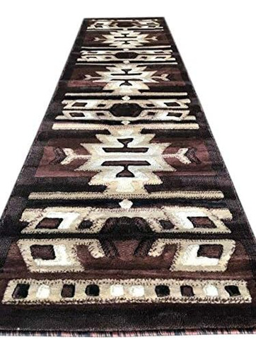 Southwest   American Runner Area Rug Marrón Y Negro Di...